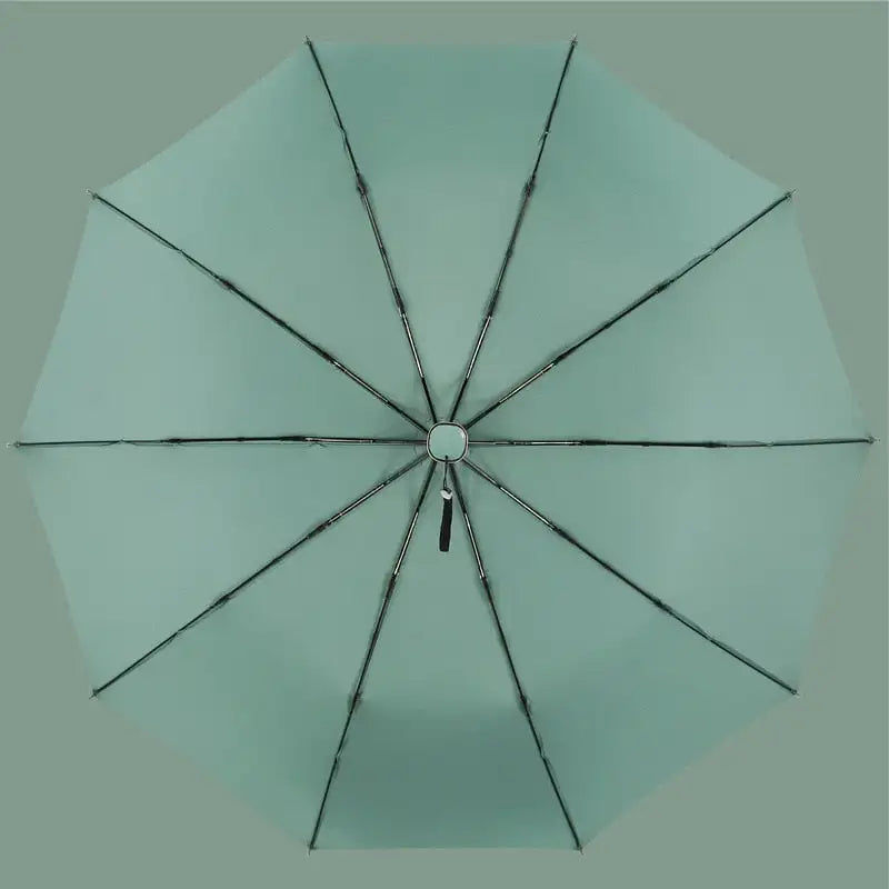 Miniaturebillede: Nouveau 10K couleur unie parapluie automatique Parasol ensoleillé et pluvieux pa