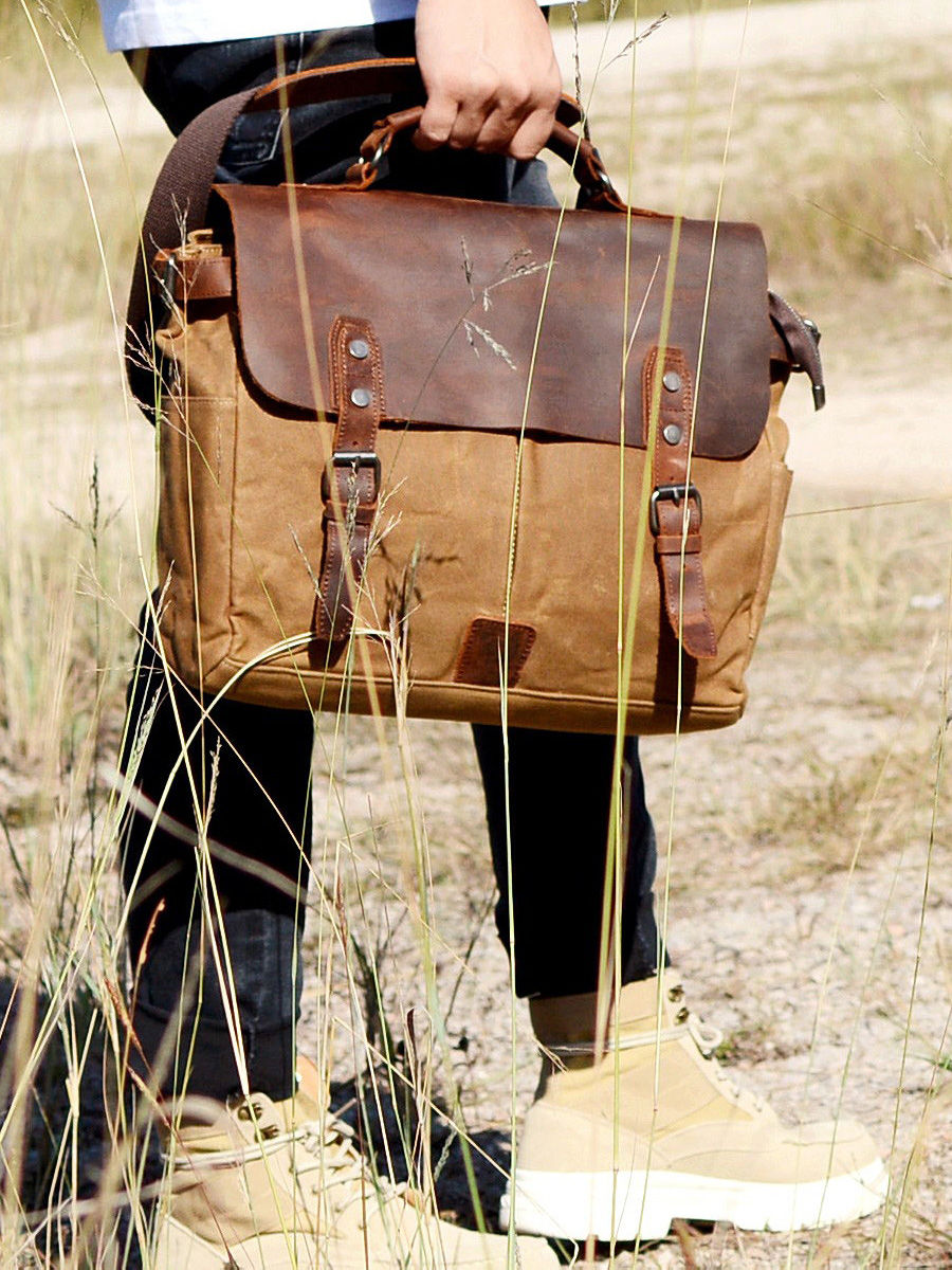 Miniaturbild: Vintage motorcycle canvas side Bag Side crossbody bag 