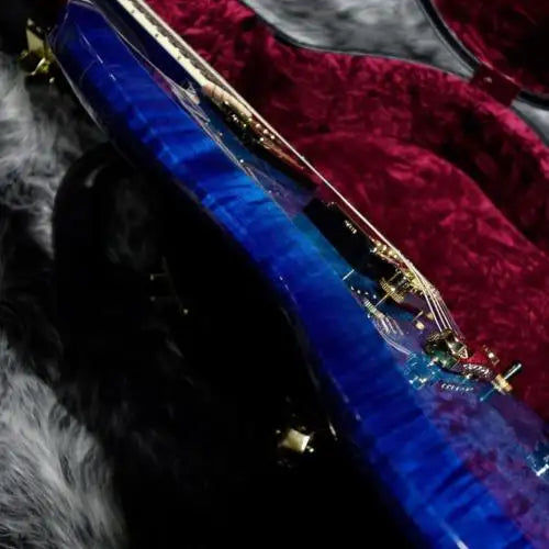 섬네일: Détails sur Gibson Custom Shop SG Elegant Figured Trans Blue Burst Gold Hardware