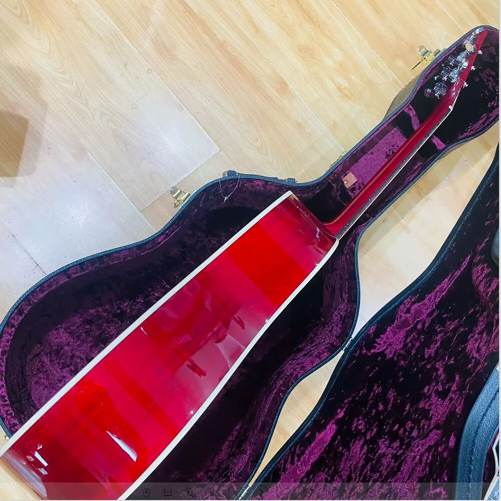 섬네일: 41 inch J45 mold full solid wood red glossy paint surface acoustic wood guitar