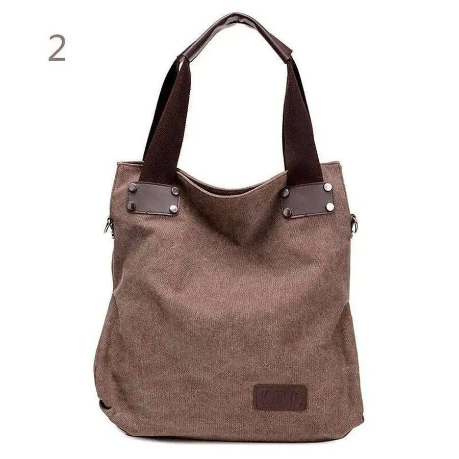 Miniaturebillede: Large Pocket Casual Women's Shoulder Travel Cross body Handbags Canvas Leather B