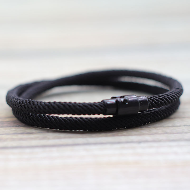 Miniature : New Minimalist Men Rope Bracelet Double Layer Survival Braclet Homme Accessories