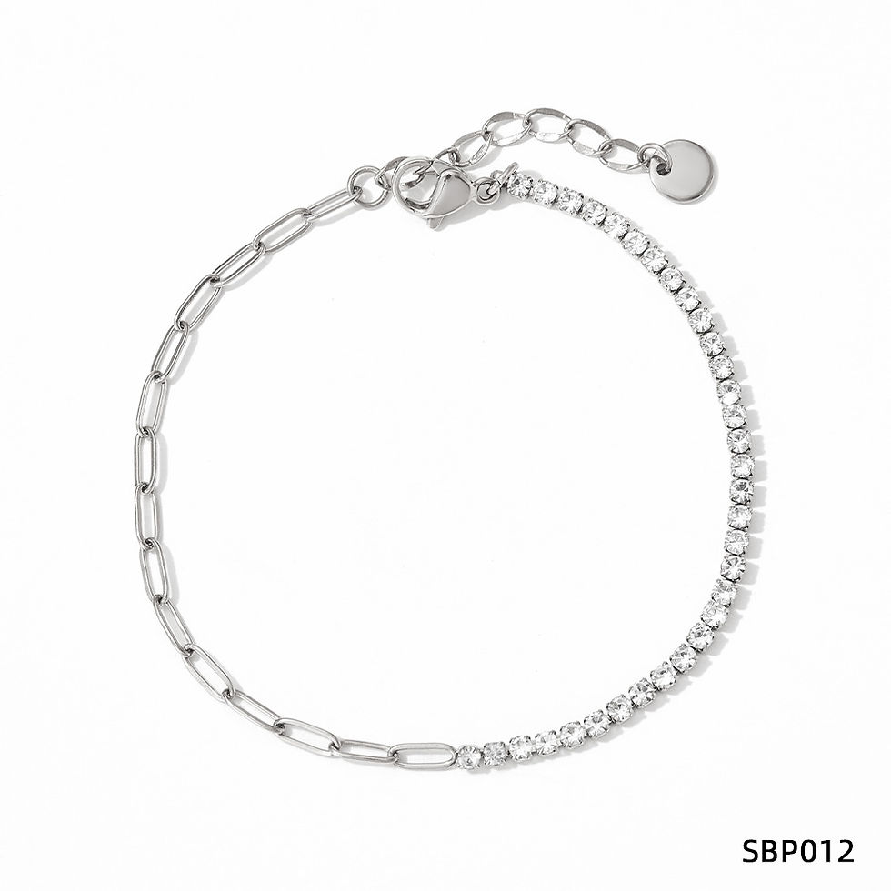 Miniatura: Stainless Steel Zircon Bracelet European And American PVD Vacuum Gold Plated