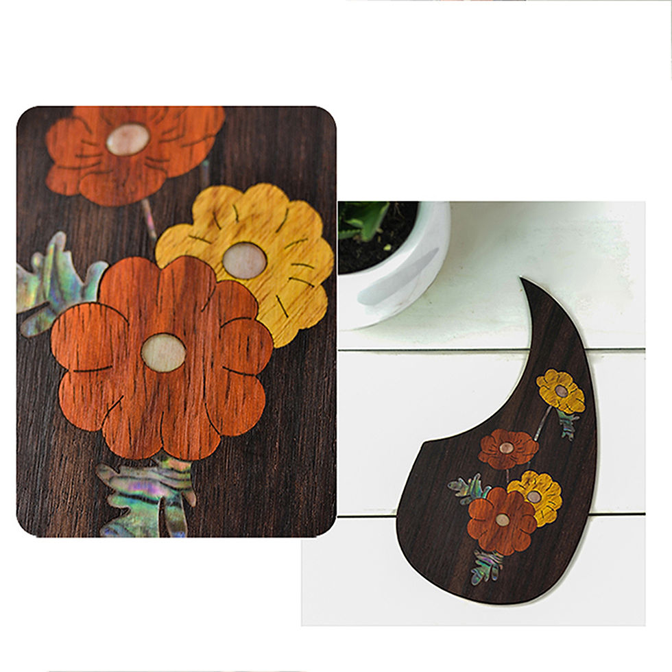 Thumbnail: MoonEmbassy Acoustic Guitar Pickguard Wooden Pick Guard for 40" 41" Guitar Ebony