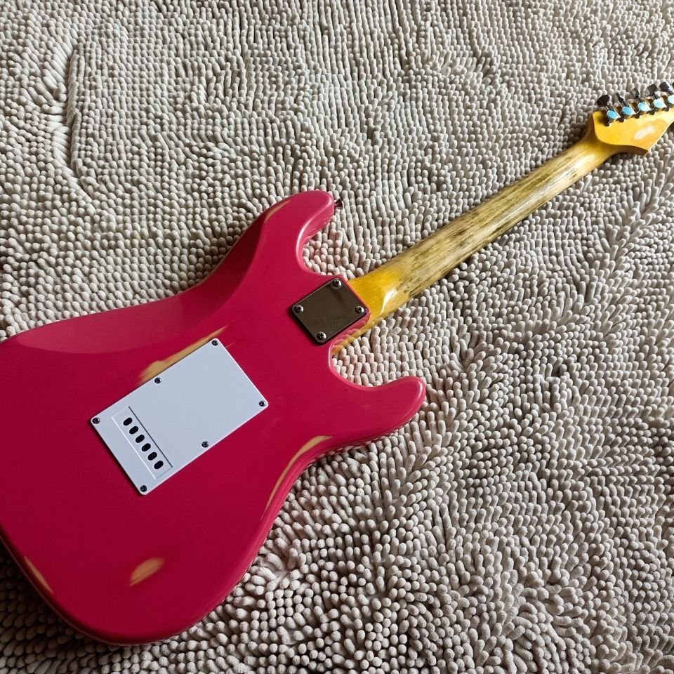 Miniaturebillede: Factory Customization Left Hand Pink Electric Guitar, 21 Grade Maple Fingerboard