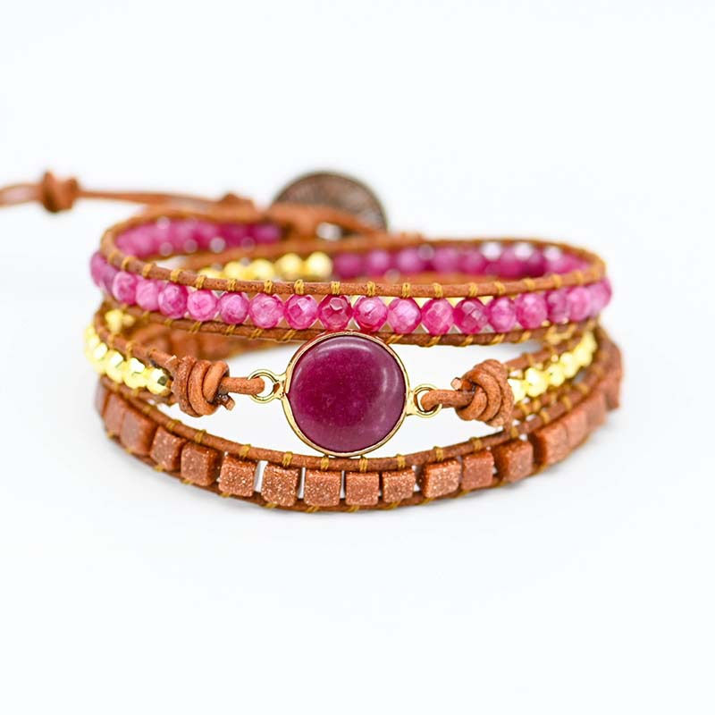 Miniatura: Pierre naturelle Pierre de l'Empereur Rubis Bracelet tissé