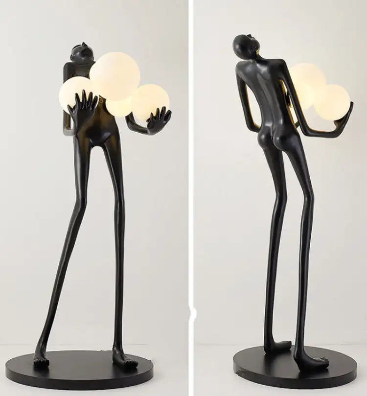 Μικρογραφία: Abstract Art Statue Light Lady Hug Ball Sculpture Floor Lights Hotel Hall Floor 