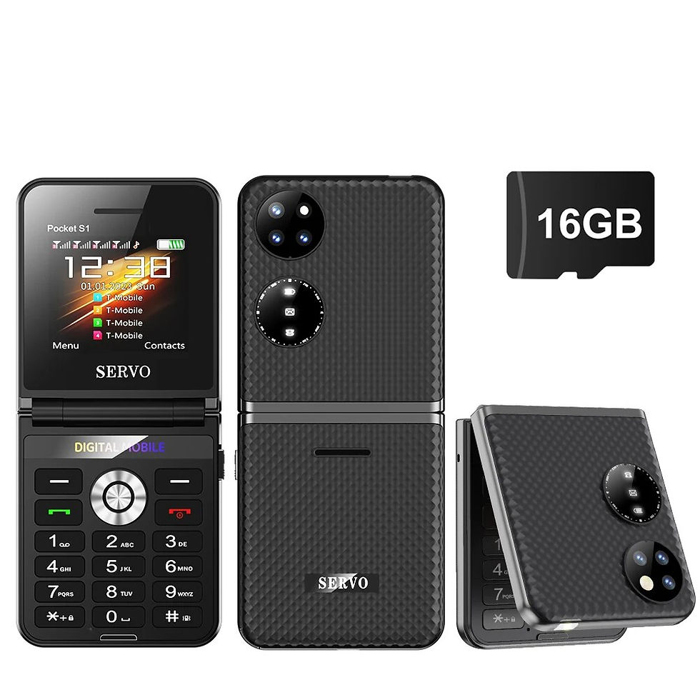 Miniatyrbilde: SERVO Pocket S1 New Style Flip Mobile Phone 4 SIM Cards 2G GSM 2.4'' Screen Torc