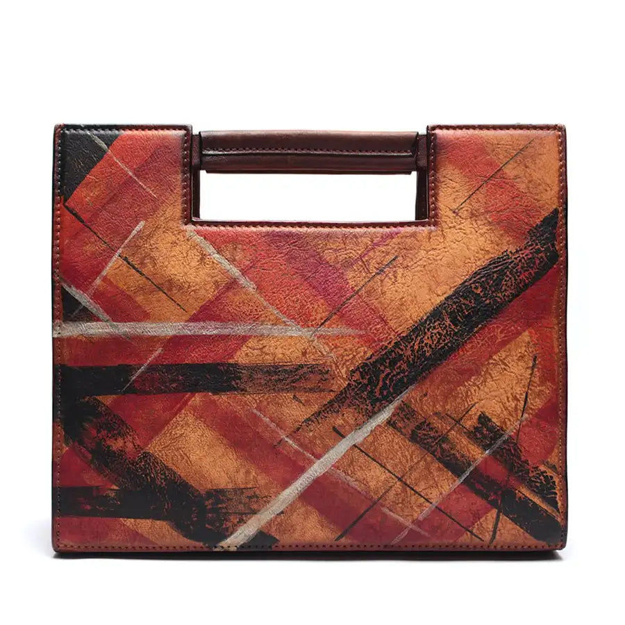 Miniaturbild: Handmade Italian Drawing Genuine Leather Messenger Bag Geometric Shoulder Travel