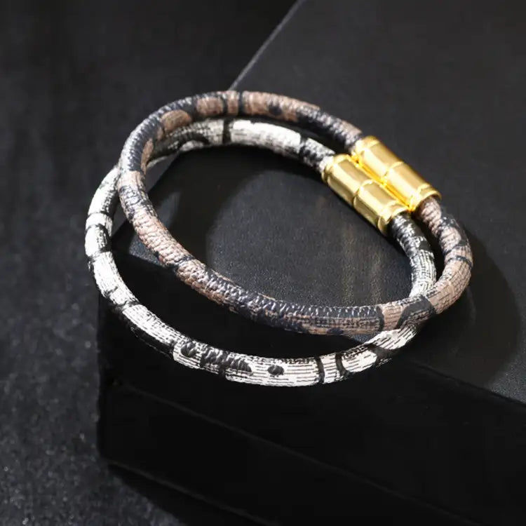 Miniatyrbilde: Trendy Product New Arrivals Handmade Colorful Rope PU Leather Bracelet With Magn
