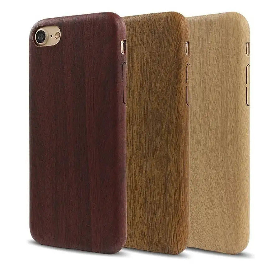 Thumbnail: Ultra Thin Slim Soft Bamboo Wooden Leather Case Cover For iPhone 5 5S SE 6 6S 7 