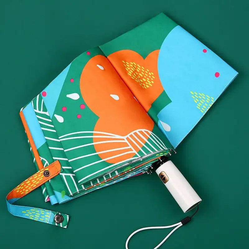 Miniaturebillede: Qualité Parasol pluie femmes mode princesse feuilles Double parapluies femme Par