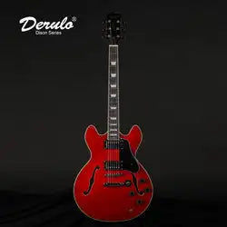 Miniatura: Derulo Electric Guitar with Hollow body High Grade 335 NATURE Blues Jazz Custom 