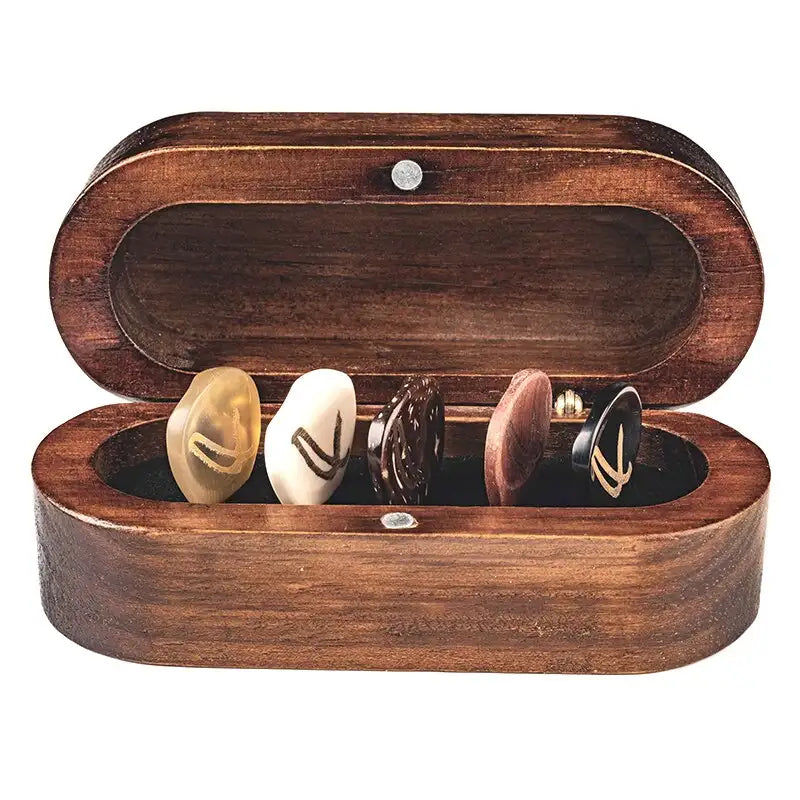 Miniatura: Wambooka nativo picks Italian handmade guitar picks wooden box butterfly shaped 