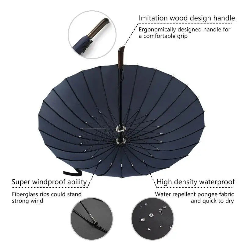 Miniaturebillede: OLYCAT parapluie de marque 24K pour hommes | Robuste et coupe-vent pour voiture,