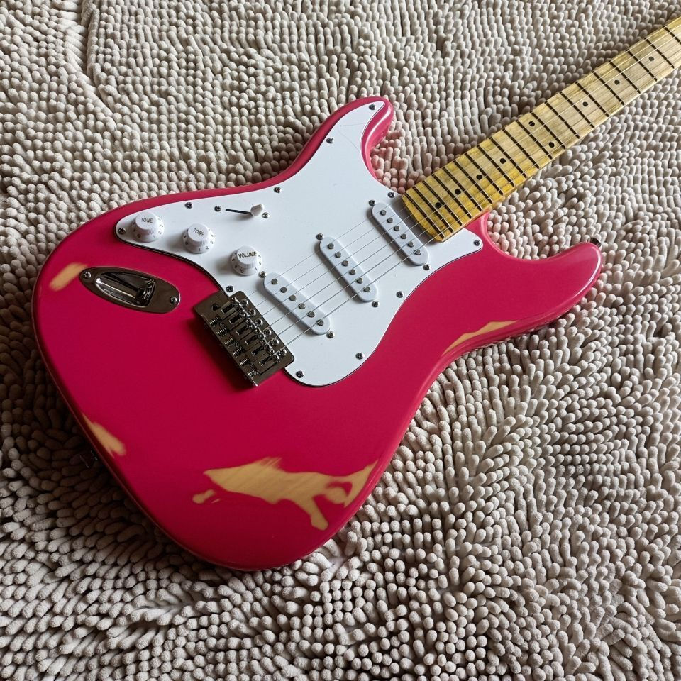 Miniaturebillede: Factory Customization Left Hand Pink Electric Guitar, 21 Grade Maple Fingerboard
