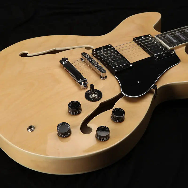 Miniatura: Derulo Electric Guitar with Hollow body High Grade 335 NATURE Blues Jazz Custom 