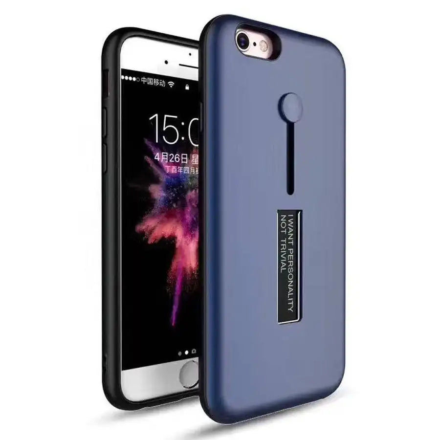 Thumbnail: Creative Bracket+ring buckle TPU+PC two in one protect All-Inclusive iPhone case