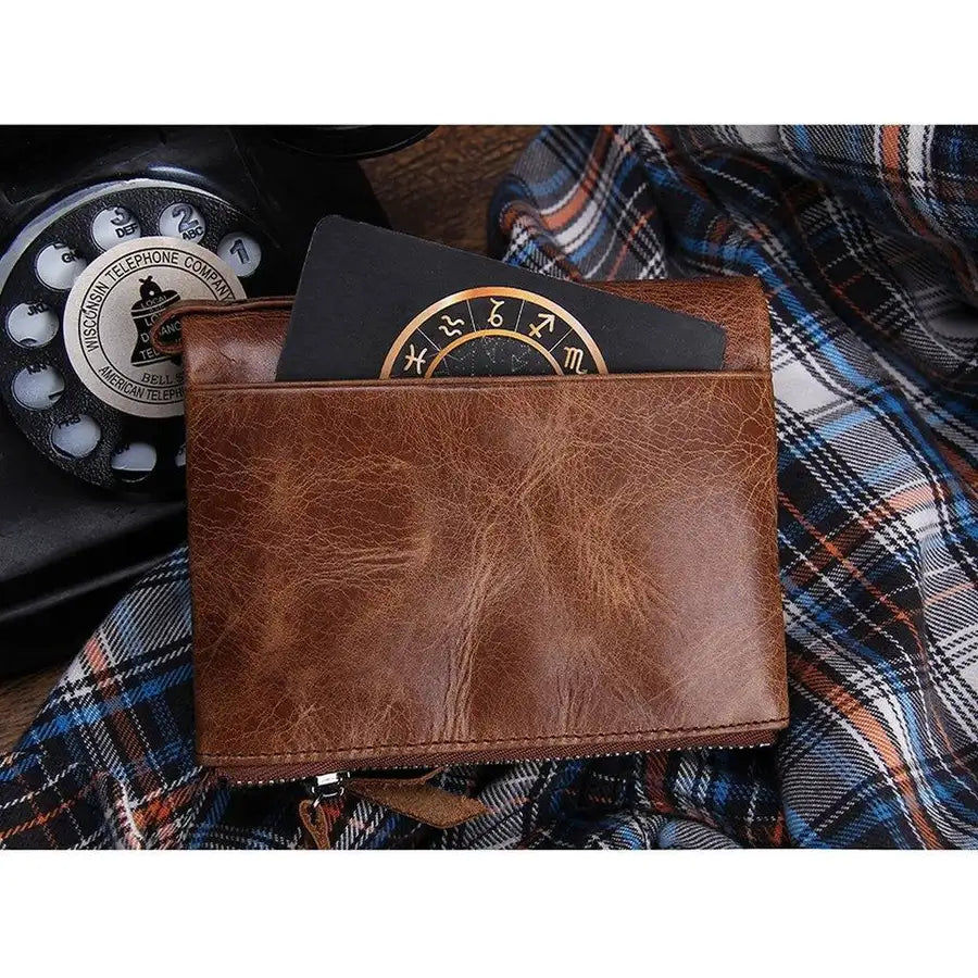 섬네일: HOT!!! Genuine Crazy Horse Cowhide Leather Men Wallet Short Coin Purse Small Vin