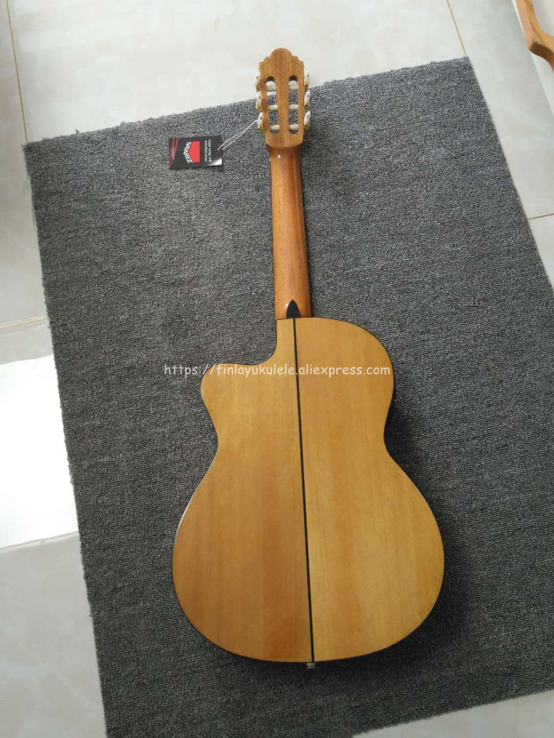 Miniatura: 39" Cutaway Electric Acoustic Flamenco guitar With Spruce/Aguadze Body+Strings,C