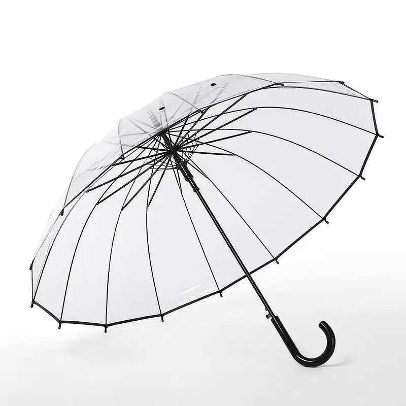Thumbnail: Mode Transparent dame parapluie grand parapluie étanche étudiant longue poignée 