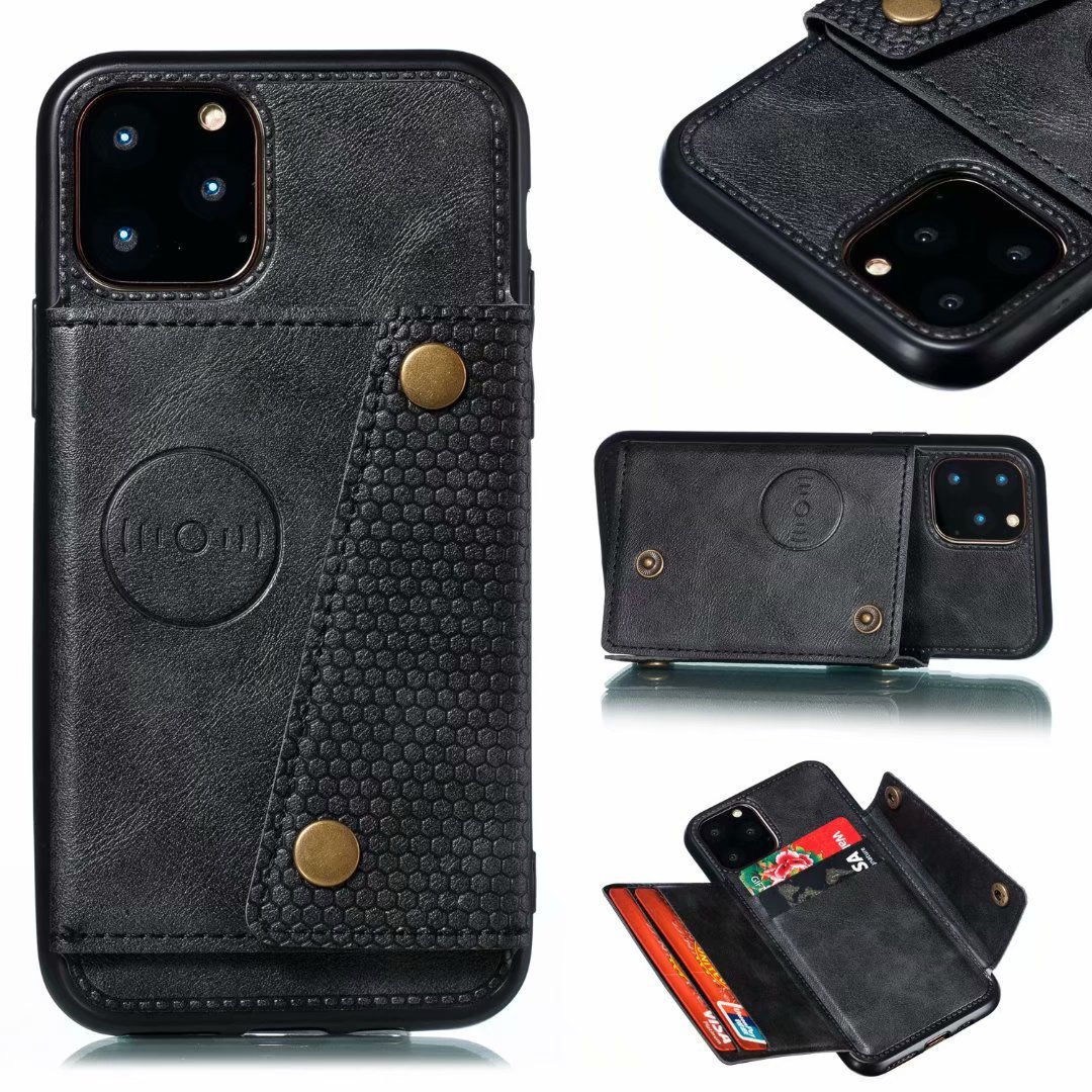 Étui de téléphone à Double boucle en cuir