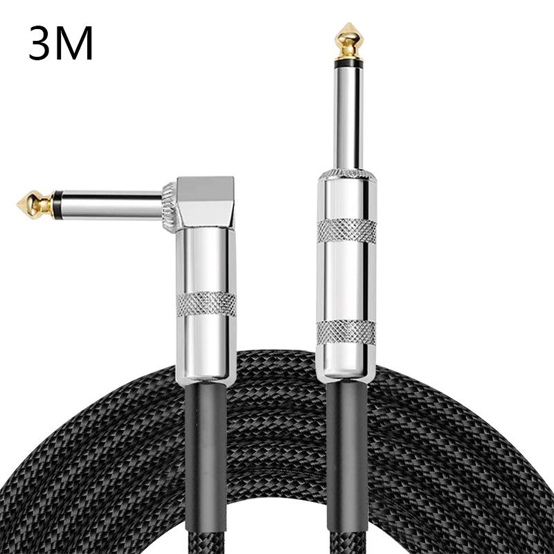 Pikkukuva: Braided Guitar Cable 3m 5m High Elastic PVC 6.35mm Audio Cable 1/4" Straight To 