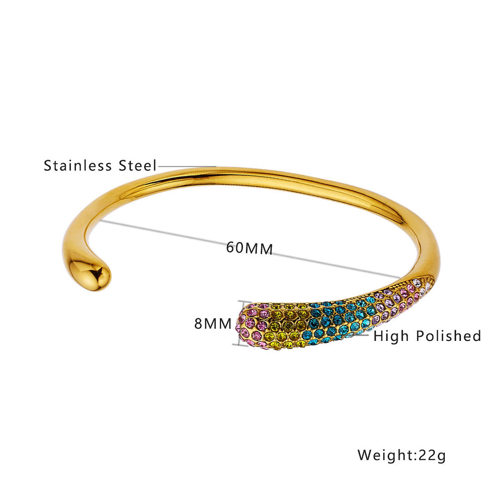 Miniatura: Bracelet en acier titane perle pour femmes