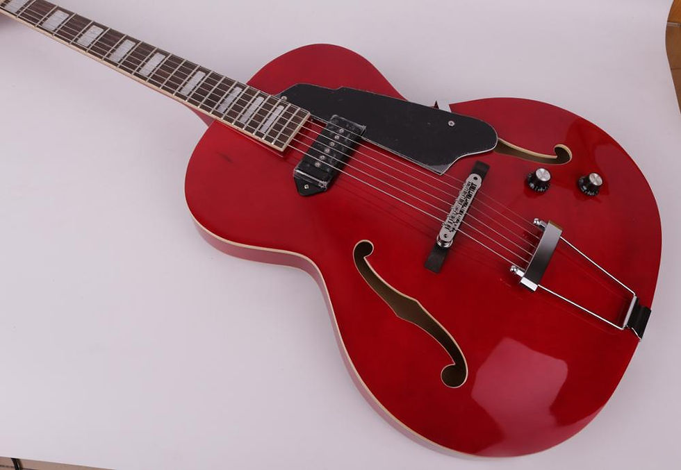 Miniatura: Good quality jazz hollow body double F hole red electric guitar electricas elect