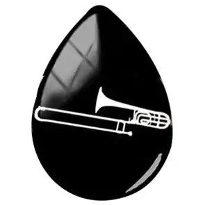 Thumbnail: JWEIJIAO Musical Instruments Piano Violin Pattern 18x25mm Tear Drop Shape Glass 