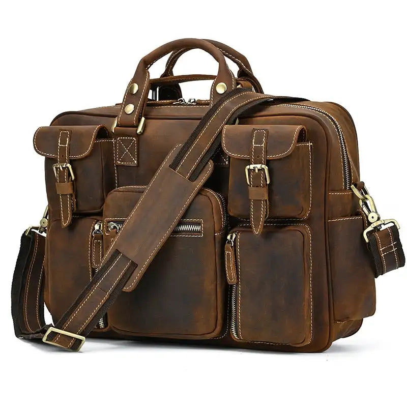 Pikkukuva: Luufan Genuine Leather Briefcase Bag for man fit for 14 inch PC Business Bag Vin
