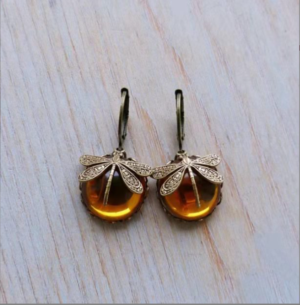 Miniatura: Mode Rétro Petite Libellule Motif Boucles D'oreilles