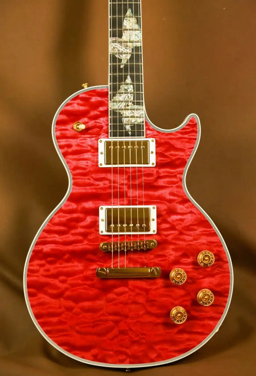 Miniatyrbilde: Gibson Les Paul Super Custom Papillon Rose Guitare électrique Ultima- afficher l