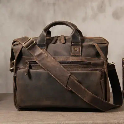Pikkukuva: Luufan Genuine Leather Briefcase Bag for man fit for 14 inch PC Business Bag Vin