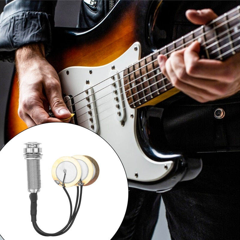 Miniatyrbilde: Piezo Contact Microphone 3 Transducer Pickups with end pin jack for Kalimba