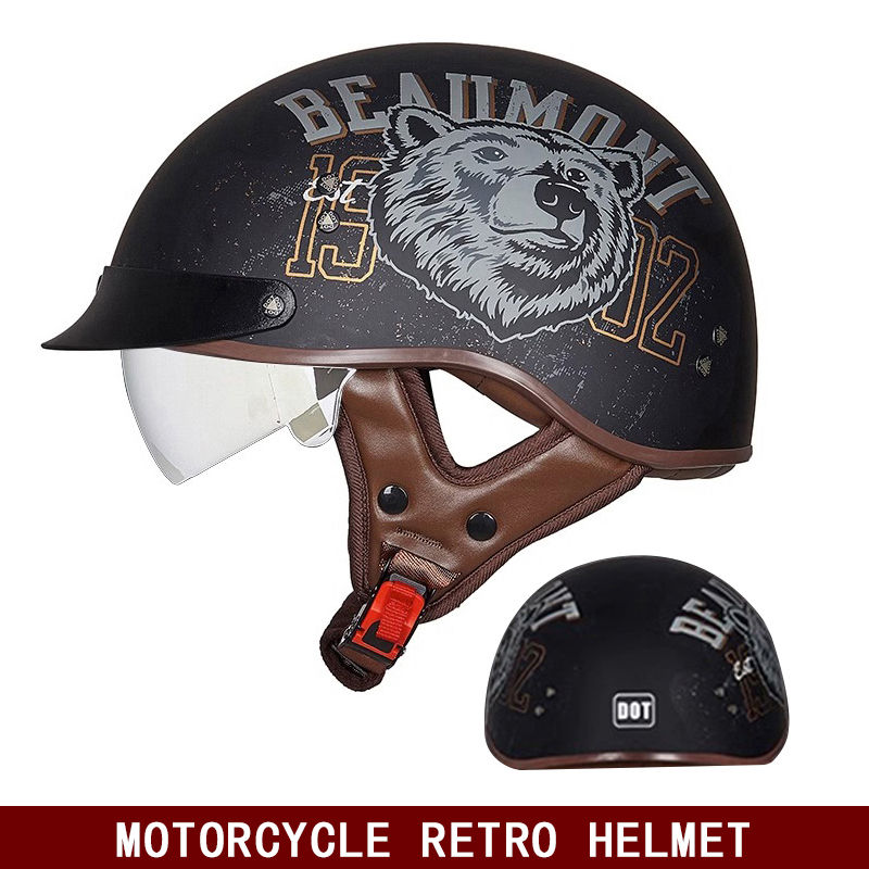 Pikkukuva: Motorcycle semi-helmet retro helmet electric car ...