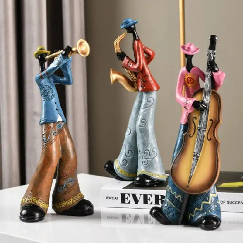 Miniaturebillede: Creative Jazz Band Resin Statue American Style Vintage Musicians Saxophone Playe