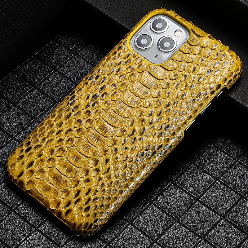 Miniatyrbilde: Étui de téléphone d'affaires de luxe haut de gamme en cuir Python homme
