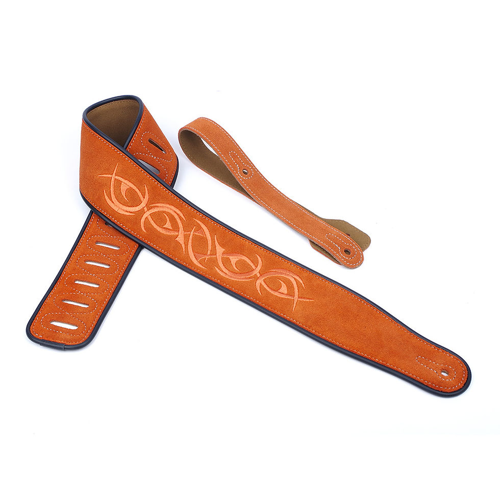 Μικρογραφία: Nubuck Leather Soft Durable Guitar Strap Adjustable Cowhide Acoustic Electric Ba