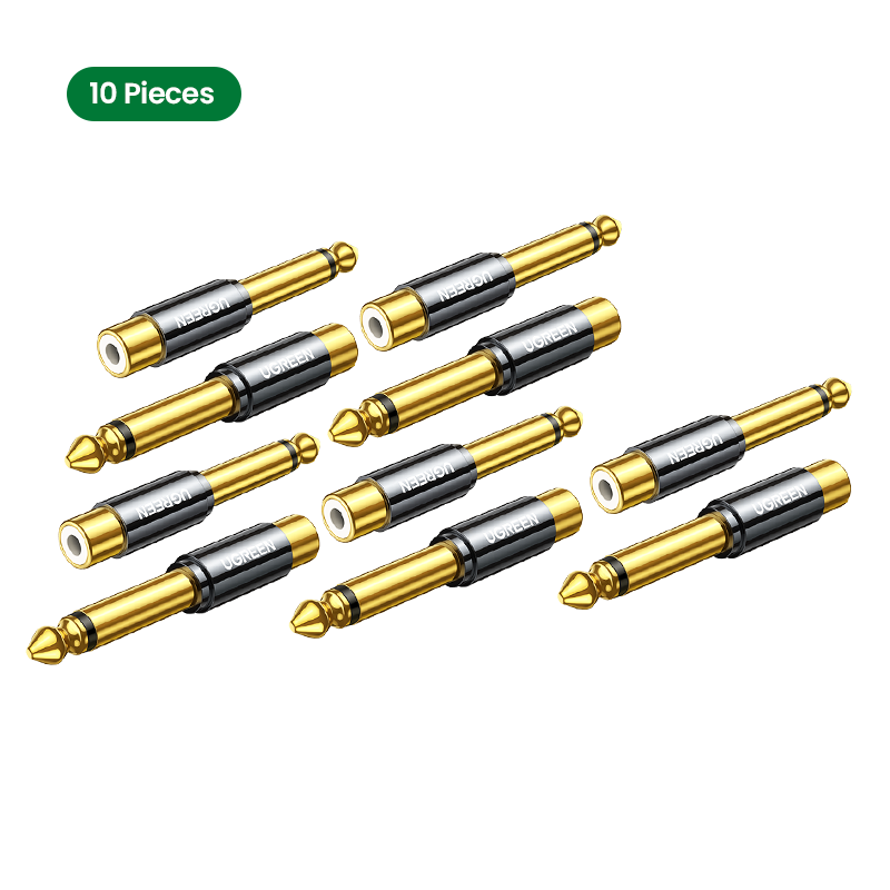 Μικρογραφία: UGREEN RCA to 6.5mm 6.35mm 1/4 Adapter Gold Plated Pure Copper 6.5mm Male to RCA