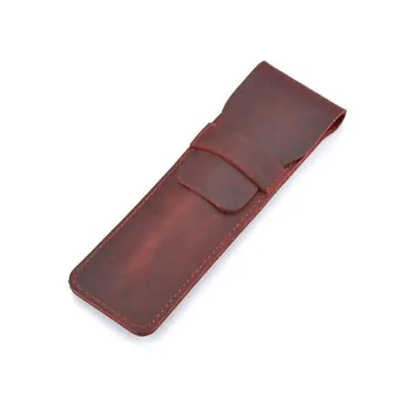 Miniaturebillede: Handmade Genuine Leather Pen Bag Cowhide Pencil Bag Vintage Retro Style Accessor