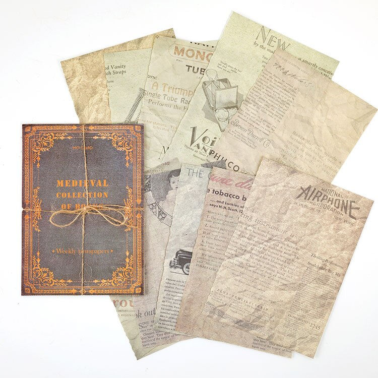 Thumbnail: 10 pcs Vintage style Decorative paper Old book page Scrapbooking material paper 