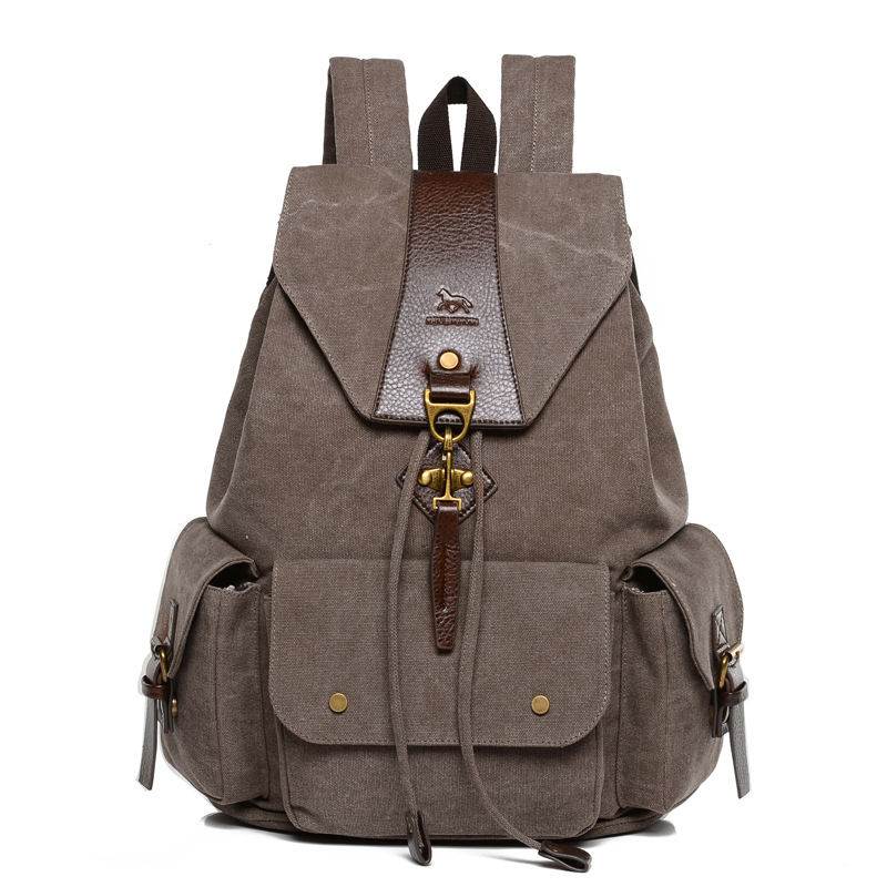 Miniaturebillede: Rétro Mâle En Plein Air Toile Grand Voyage Sac À Dos