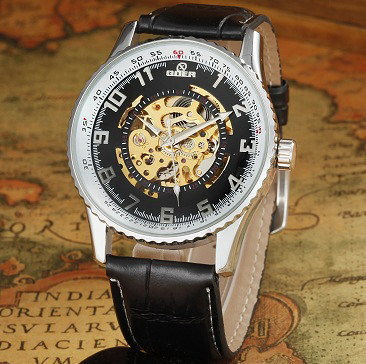 Thumbnail: Goer Automatique Montre Mécanique Évider Montre Mécanique