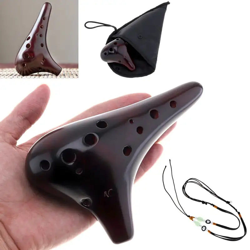 Miniatura: Professionnel 12 trous Alto ton C Ocarina flûte céramique Instruments de musique