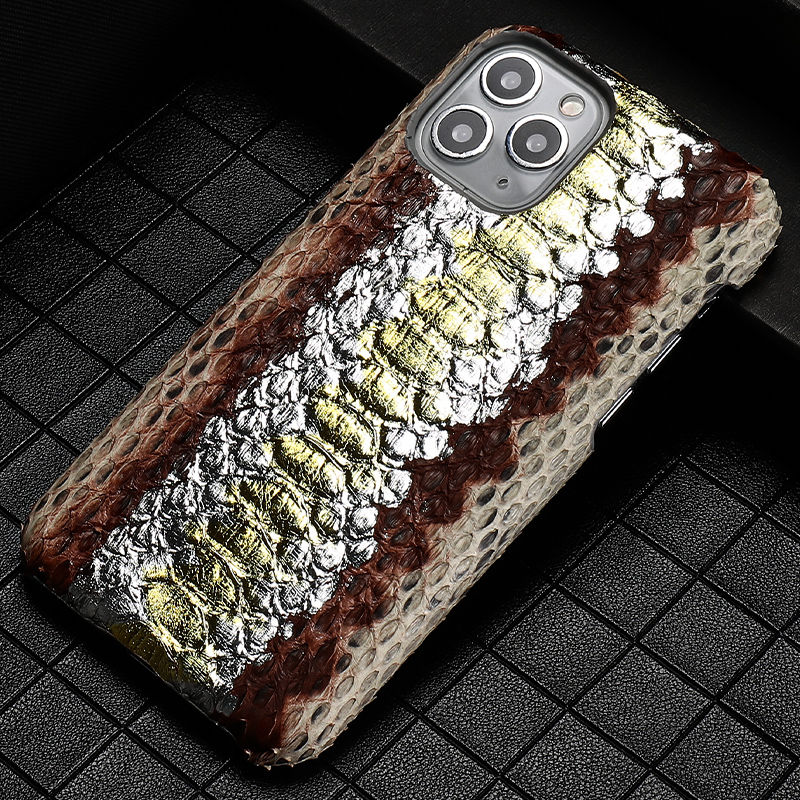 Miniatyrbilde: Étui de téléphone d'affaires de luxe haut de gamme en cuir Python homme