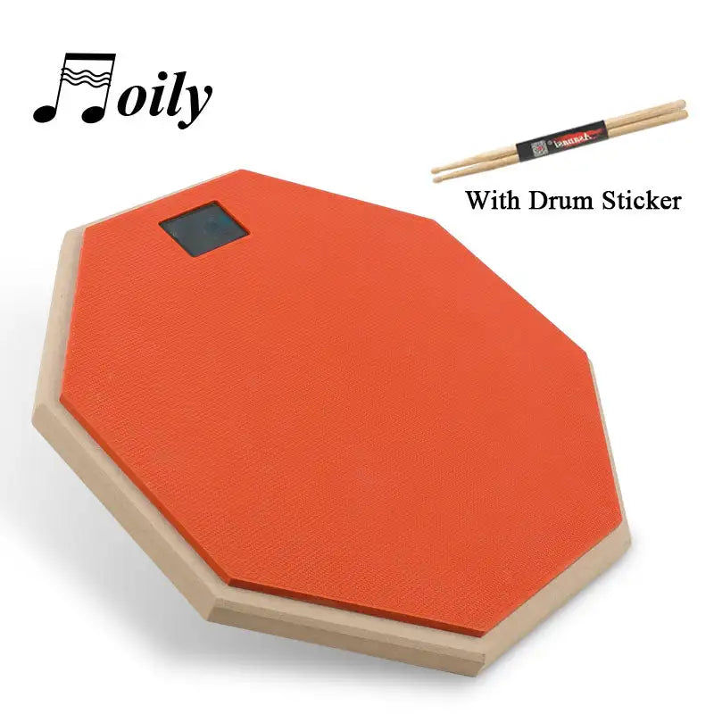 Thumbnail: 8 Inch Rubber Wooden Dumb Drum for Beginner Practice Training Drum Pad Stand and