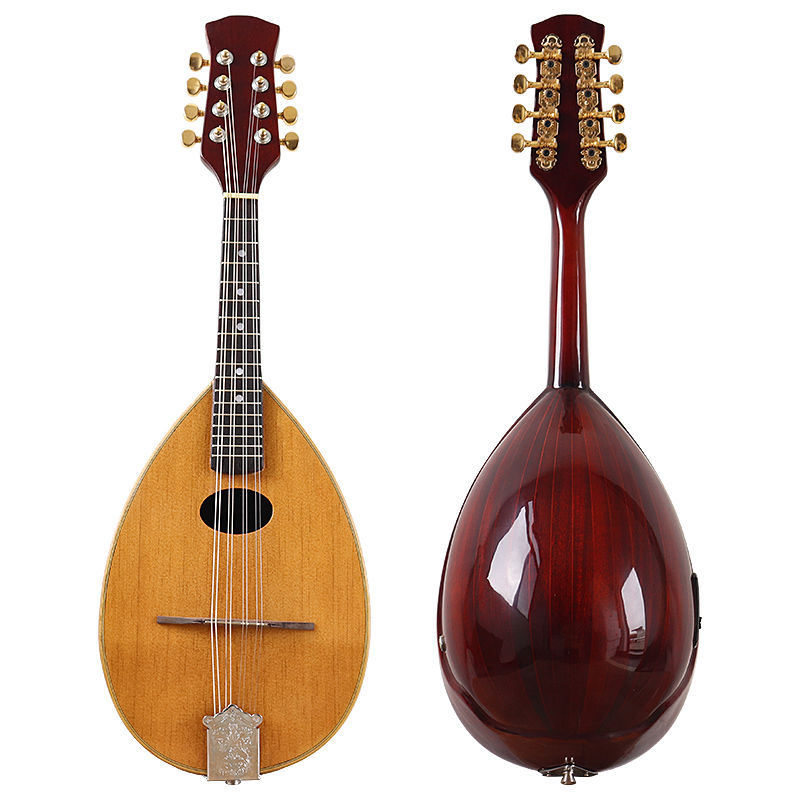 Thumbnail: Hand-made Solid Spruce Wood Scoop Shape Mandolin 31 Inch Wood Spruce Top 8 Strin