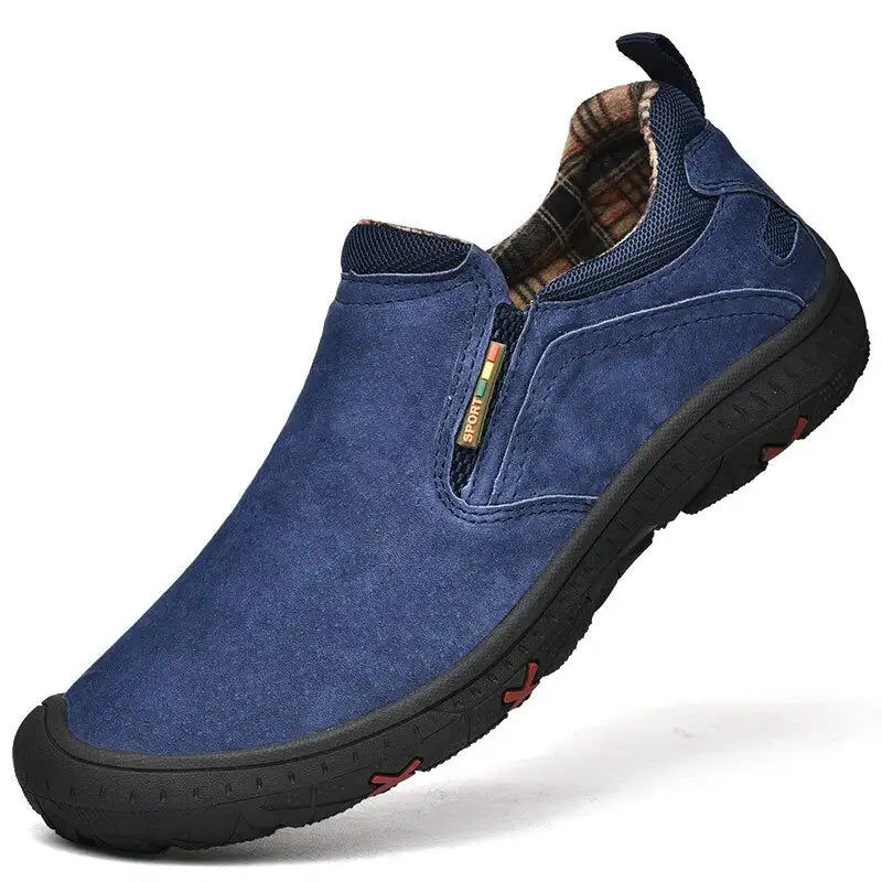 Thumbnail: Autumn Men's Casual Shoes Leather Soft Sole Comfortable Handmade Shoes Outdoor S