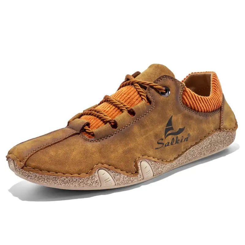 Thumbnail: Handmade Men Leather Casual Shoes Foam Light Loafers Shoes Man Plus Size Tenis M